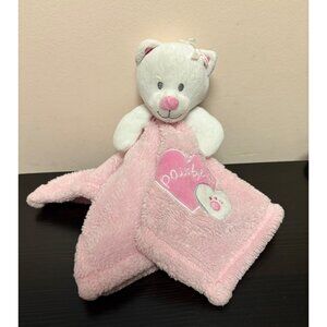 Baby Gear Security Blanket Plush Lovey Bear Pink "Pawfect" Embroidery Fleece
